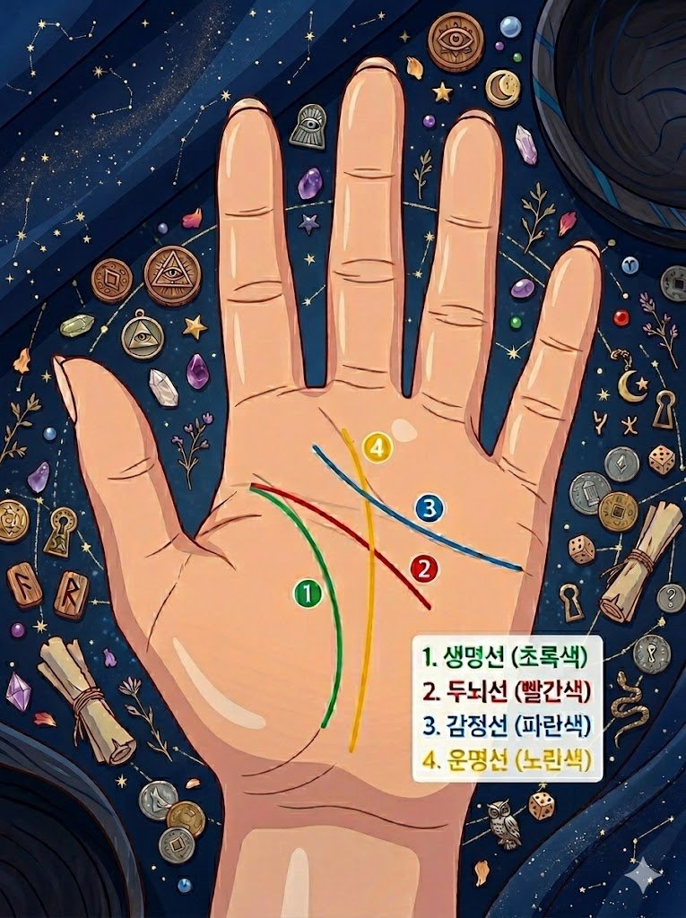 손금 주요 선 안내도